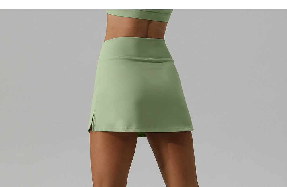 2023.09 Spring and summer new slim yoga short skirt breathable mini skirt running fitness tennis skirt release light sports skirt