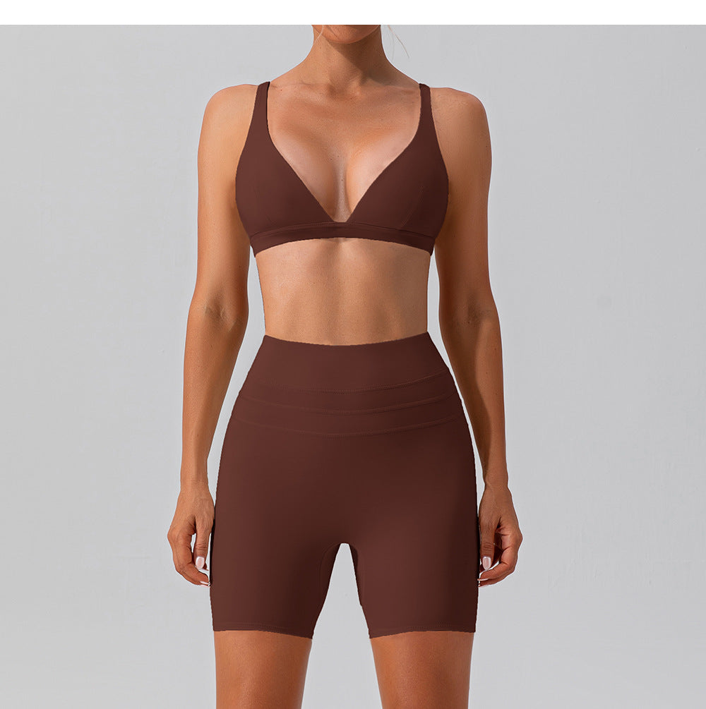 23.07 autumn quick-drying tight-fitting yoga clothing suit running casual naked sports training fitness suit for women