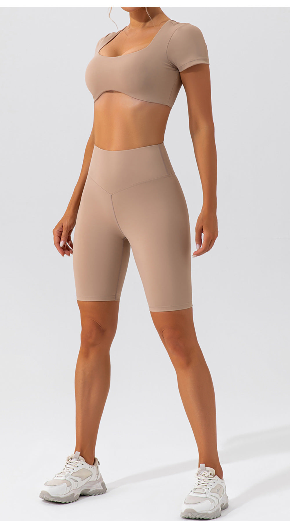 yoga clothing short-sleeved women's navel running sports top women's quick-drying naked fitness short-sleeved T-shirt