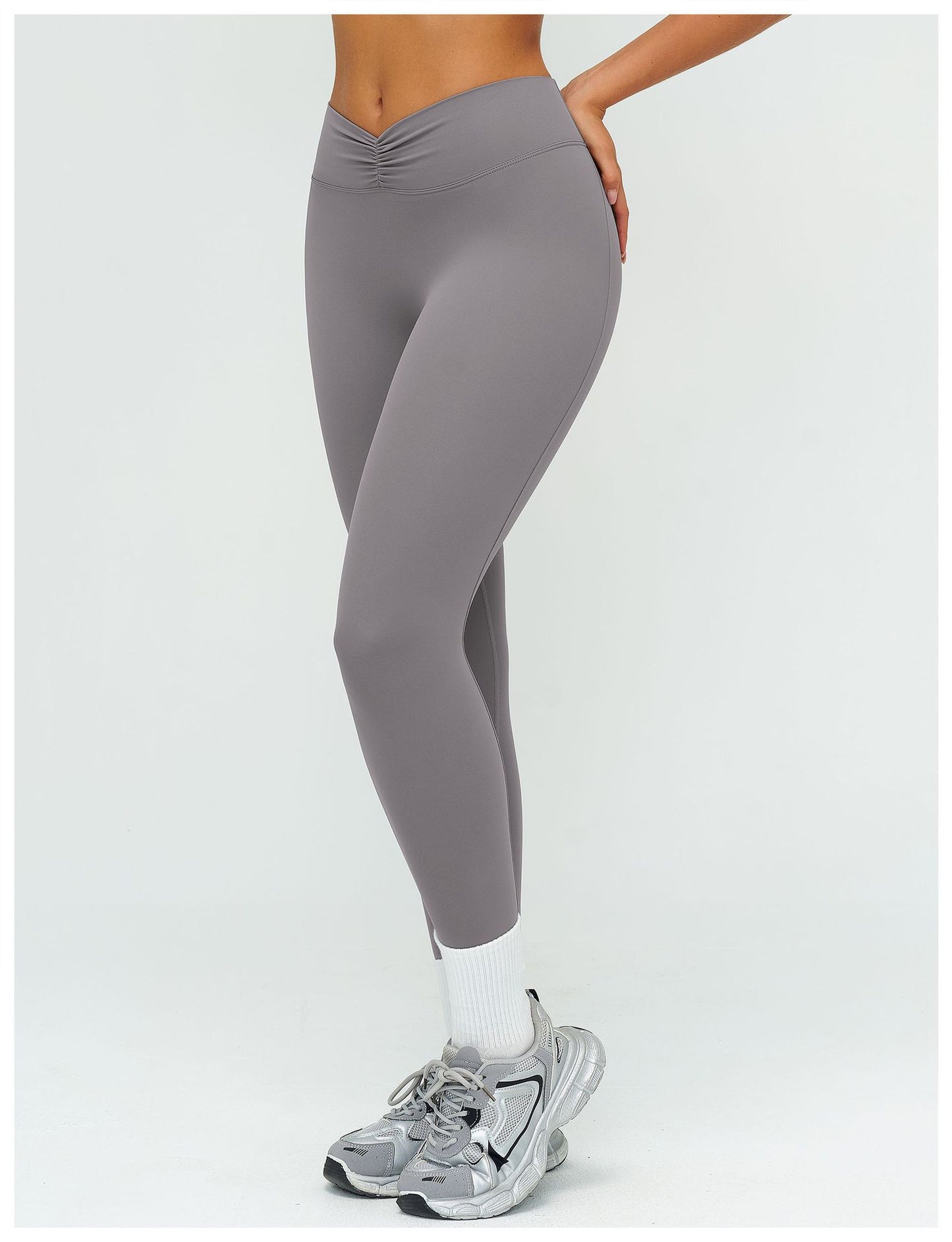 12/2025 Pantalones largos de yoga, cepillados, de cintura alta, fruncidos, ajustados, para deportes al aire libre, correr, fitness, 9313