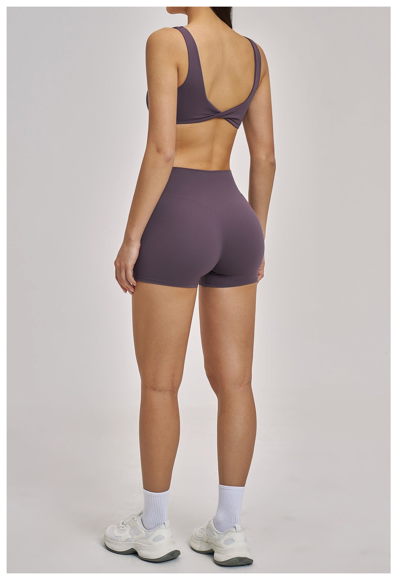 03/2026 Ensemble de Yoga en Micro Flannel Robuste - Ensemble Sportif de Course et Fitness Style Européen - Vêtements de Yoga à Dos Nu et Cou Attaché - 4520