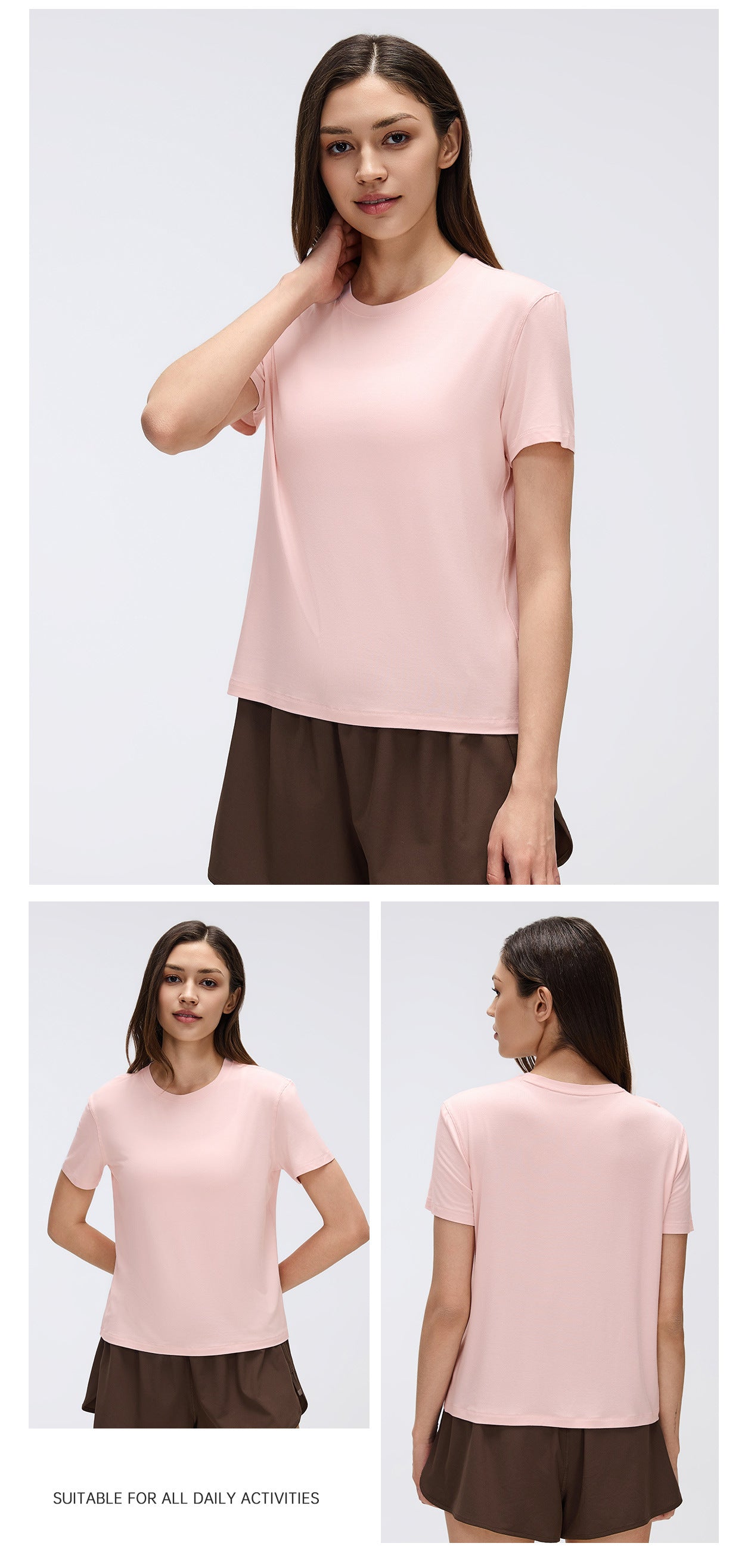 02/2026 Women's Summer Crew Neck Short Sleeve T-Shirt, Quick-Drying, Breathable, Running, Fitness, Casual Sports, Yoga, Short Sleeve, D26072