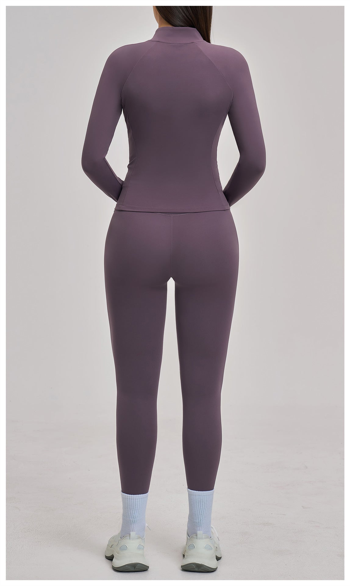 03/2026 Conjunto deportivo con cremallera acanalada - Conjunto casual para mujer - Ciclismo al aire libre, running y triatlón de fitness 4510