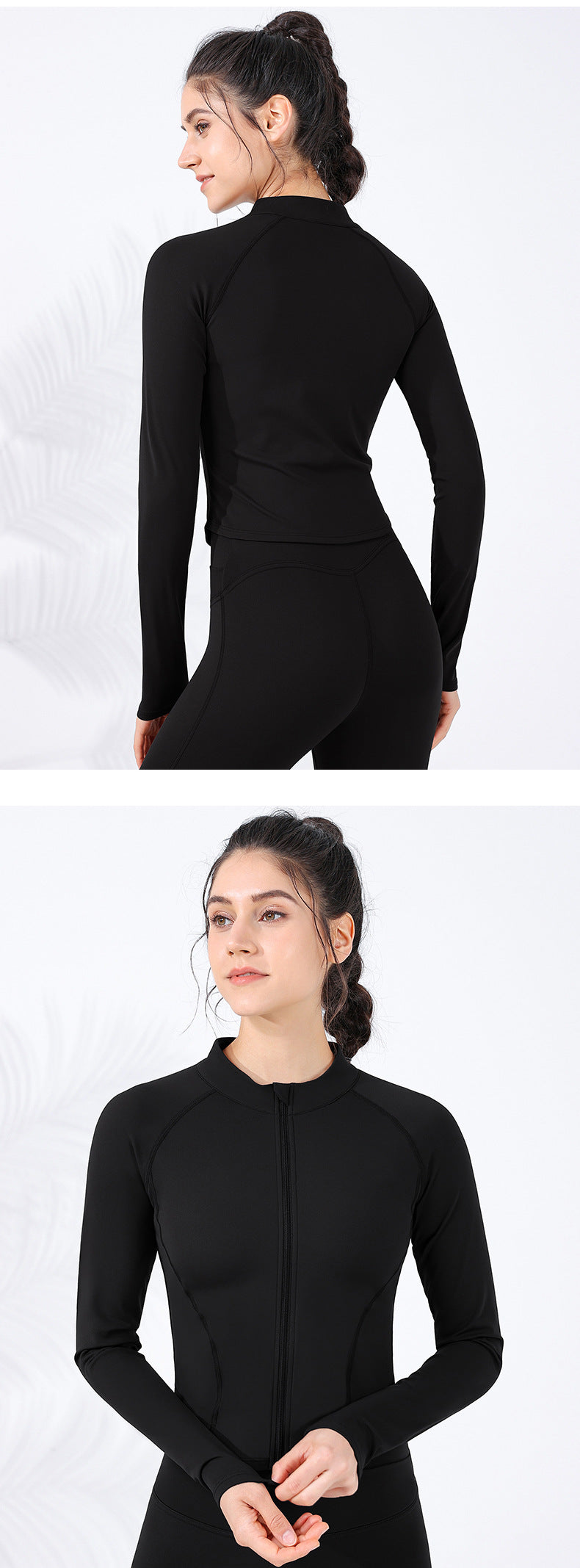 2023.09 Velvet Autumn and Winter new warm clouds fleece-lined zipper tight yoga coat slim fit sports fitness wear long sleeve women