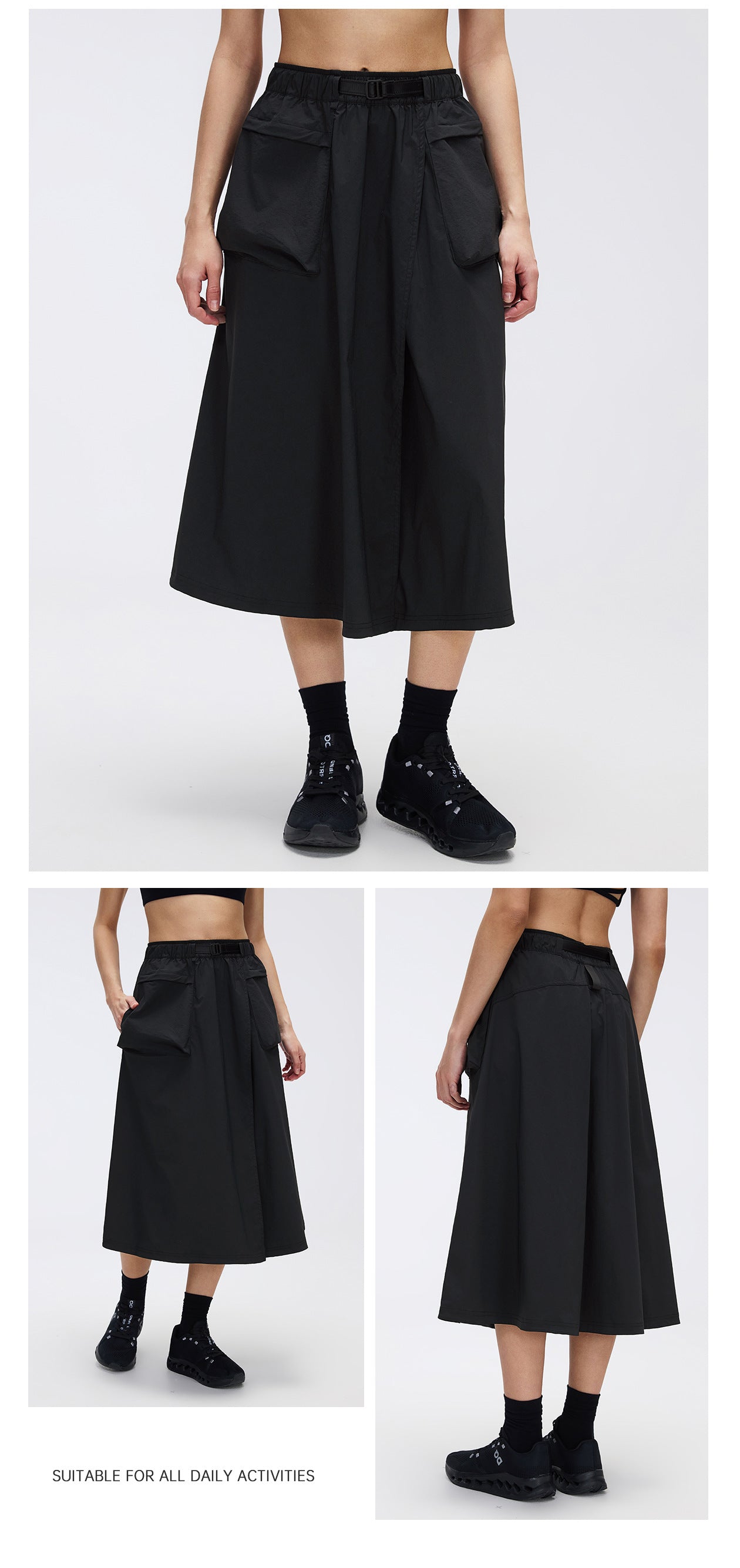02/2026 Lightweight outdoor water-repellent mountain style sports skirt for women, simple and versatile mid-length casual workwear skirt D26048