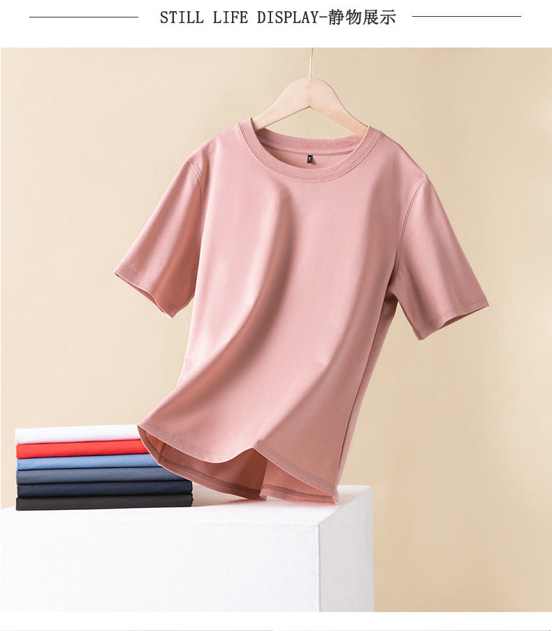 Short-sleeved t-shirt women's linen cotton 2023 spring and summer new round neck solid color top short-sleeved women's half-sleeved bottoming shirt