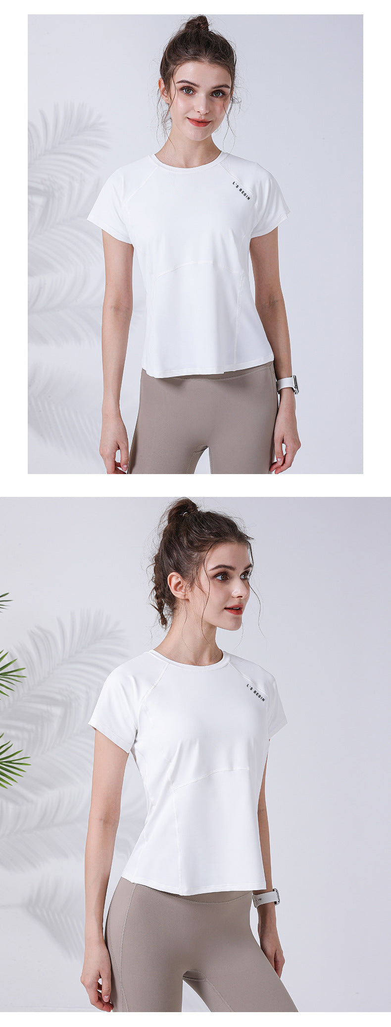 waist thin fitness clothes back laser punching heat dissipation running sports short-sleeved T-shirt women