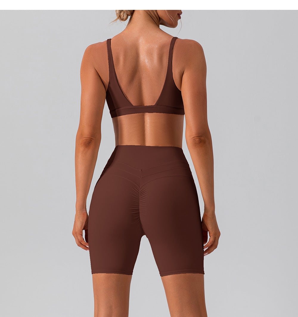 23.07 autumn quick-drying tight-fitting yoga clothing suit running casual naked sports training fitness suit for women