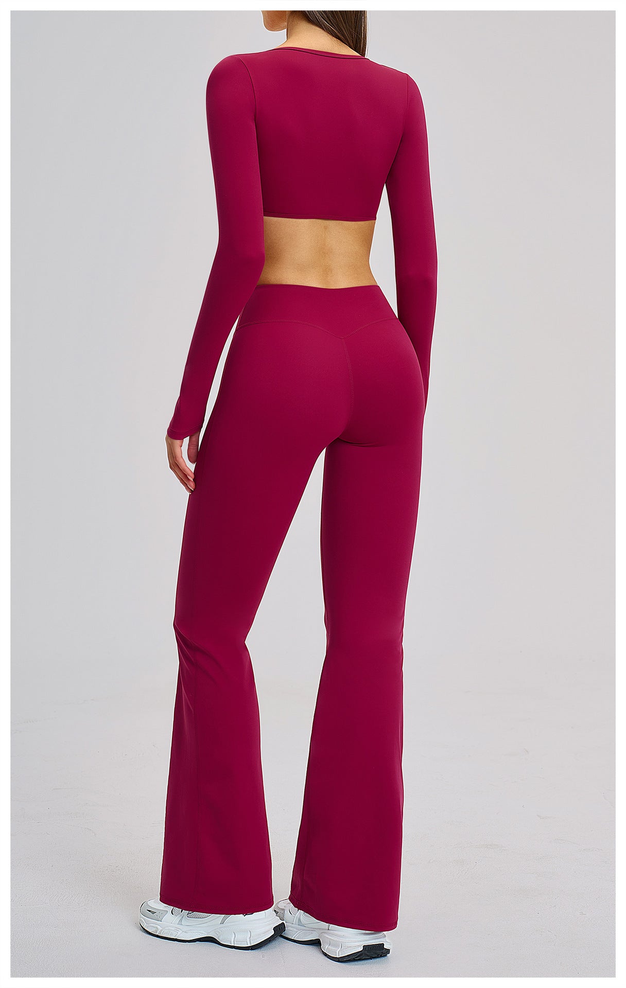 03/2026 Brushed Micro-flare Yoga Set, European and American Style Sports Running Fitness Set, Halter Neck Yoga Suit 4201
