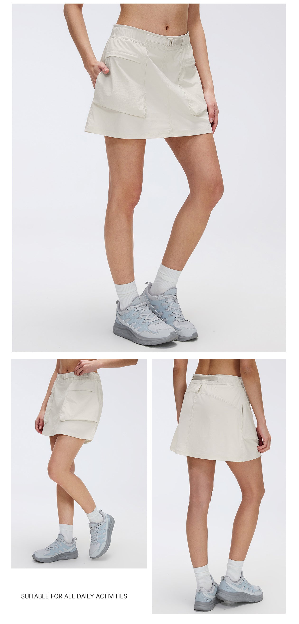 02/2026 Mountain-style outdoor workwear short skirt, anti-exposure high-waisted A-line skirt, sports short skirt, women's summer D26027