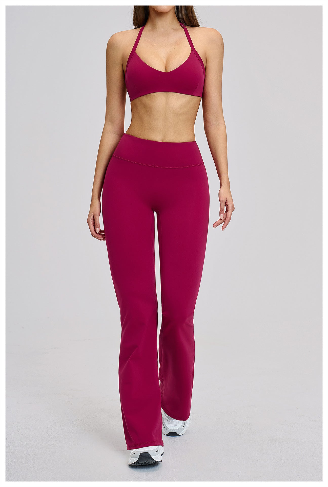 03/2026 Conjunto Deportivo de Yoga de Felpa Cepillada con Cuello Hueco y Espalda Bonita - Conjunto Deportivo para Correr y Fitness 4201