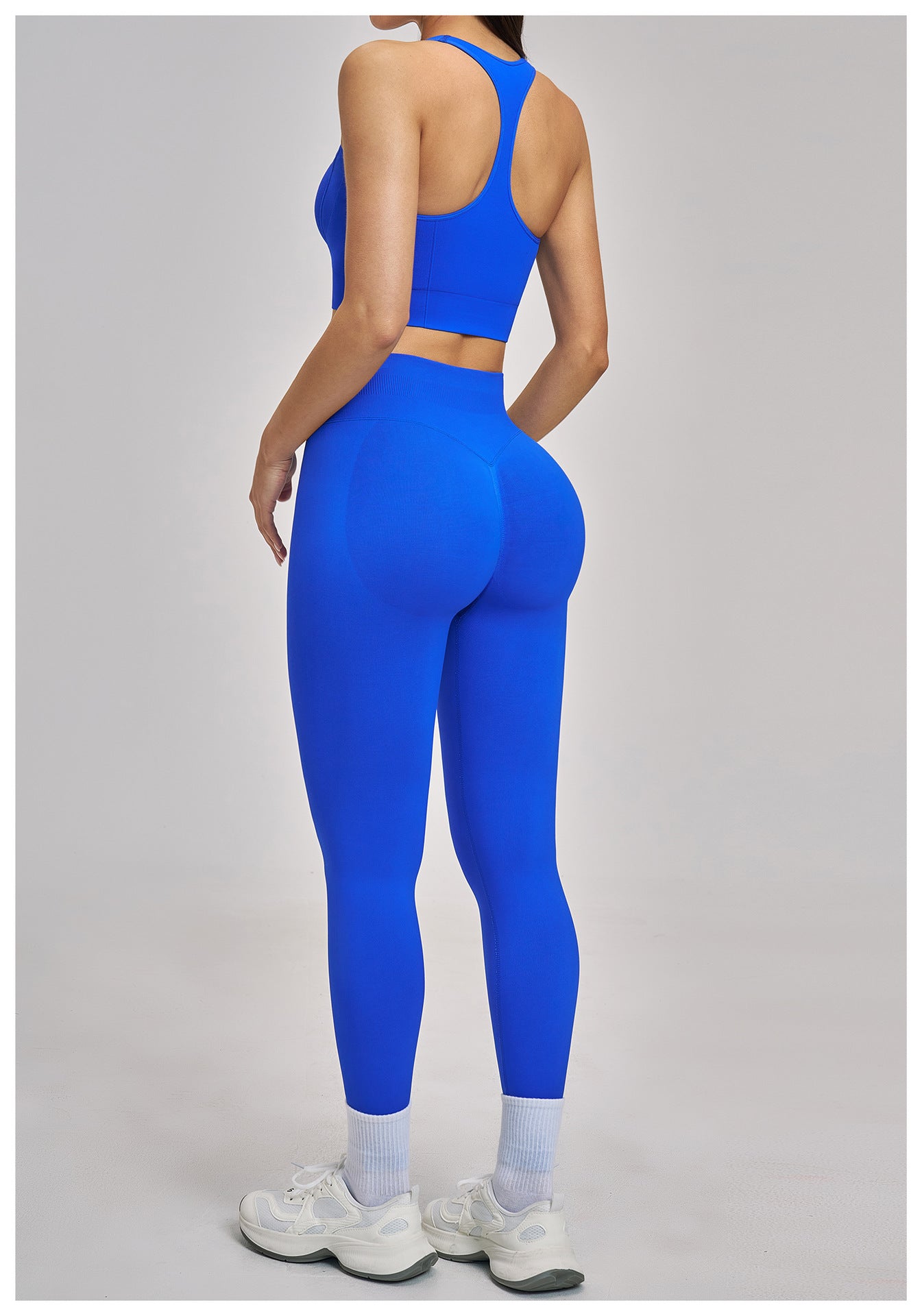 03/2026 Wholesale FOUREGG #5518 Seamless Yoga Set, Racerback Fitted Fitness Suit, High Elastic Running Sports Set for Women, 5518
