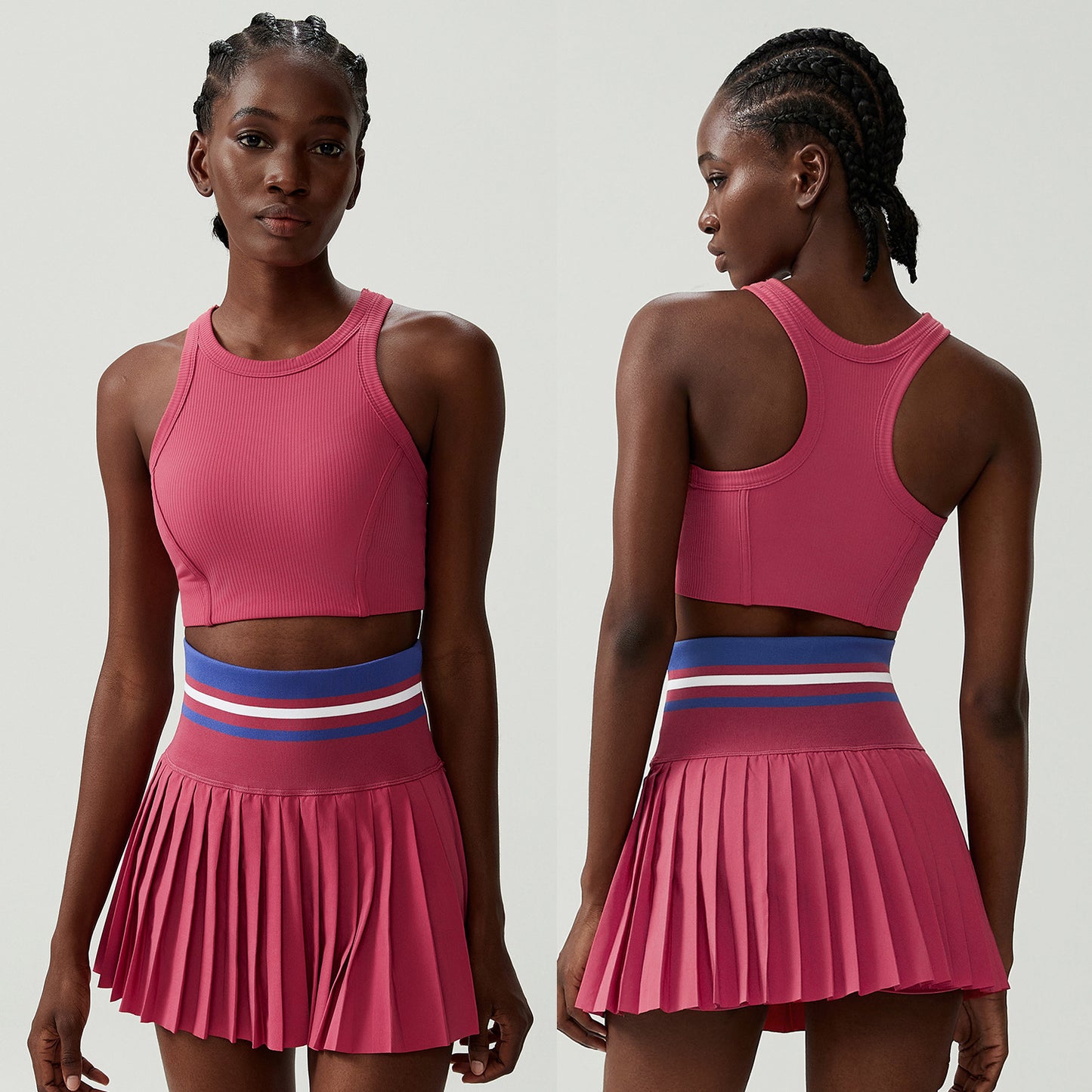 09/2024  sports fitness yoga suits for women, anti-exposure large size quick-drying two-piece suits, badminton tennis clothing