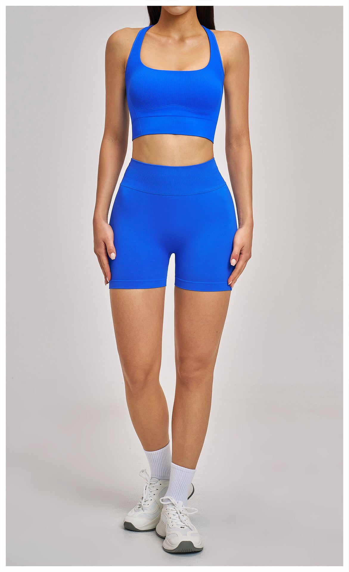 03/2026 Racerback Fitted Yoga Set, Seamless Fitness Wear, High-Elastic Running Sports Set for Women, 5518