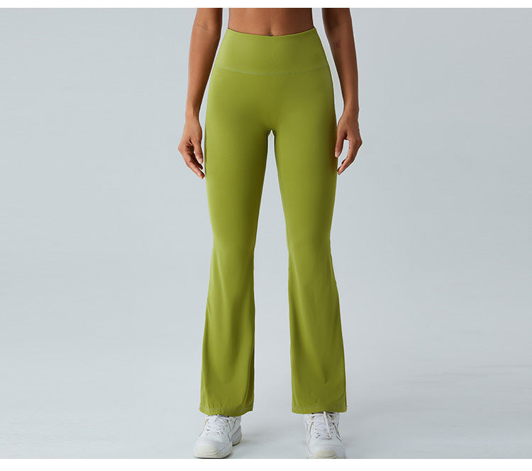 2023.08 Autumn new naked sense of lean speaker yoga pants women micro stretch wide leg pants high waist lift hip outdoor sports fitness pants