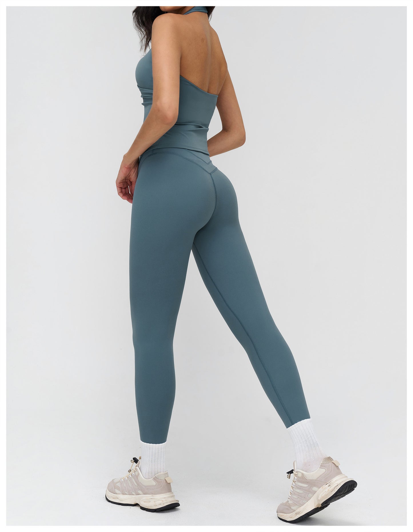 12/2025 V-neck halter yoga vest, tight brushed back beauty sports vest, outdoor running fitness underwear 3109