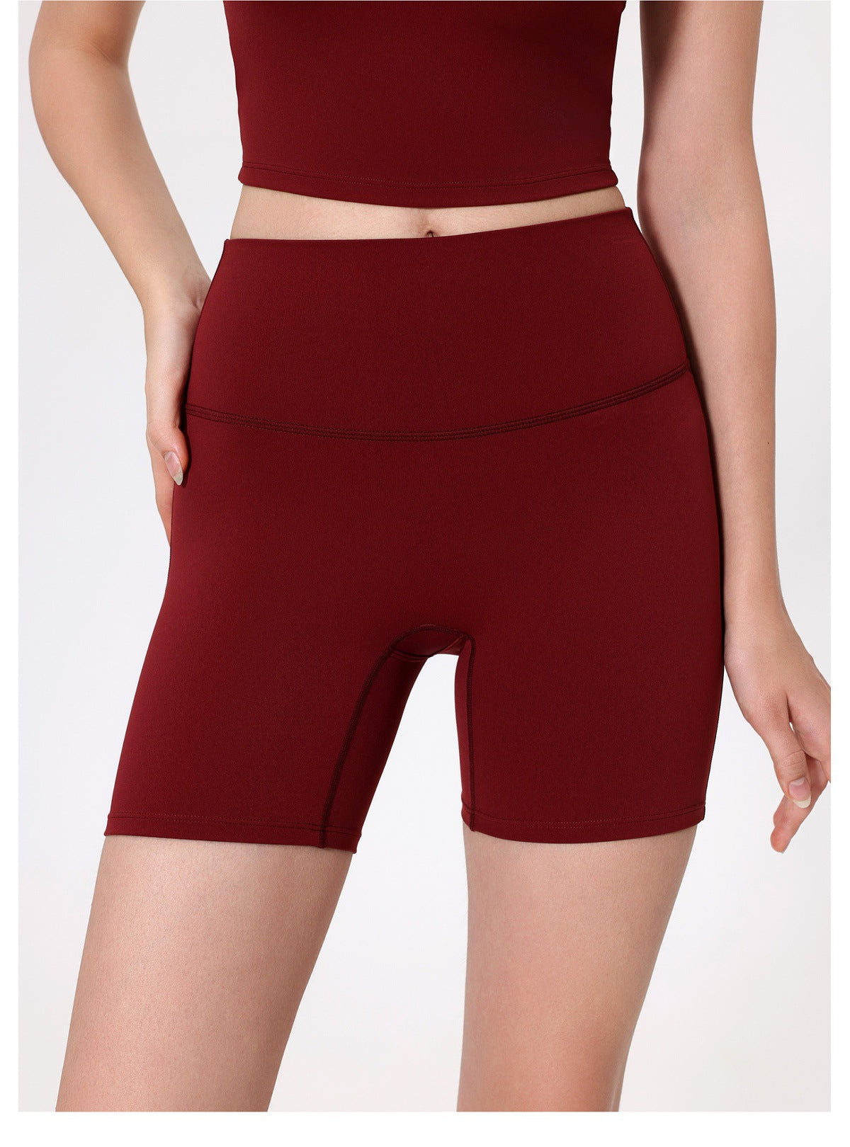 12/2025 fouregg Cloud-Feel Yoga Shorts Peach Lift High-Waisted Gym Biker Shorts YDK3137