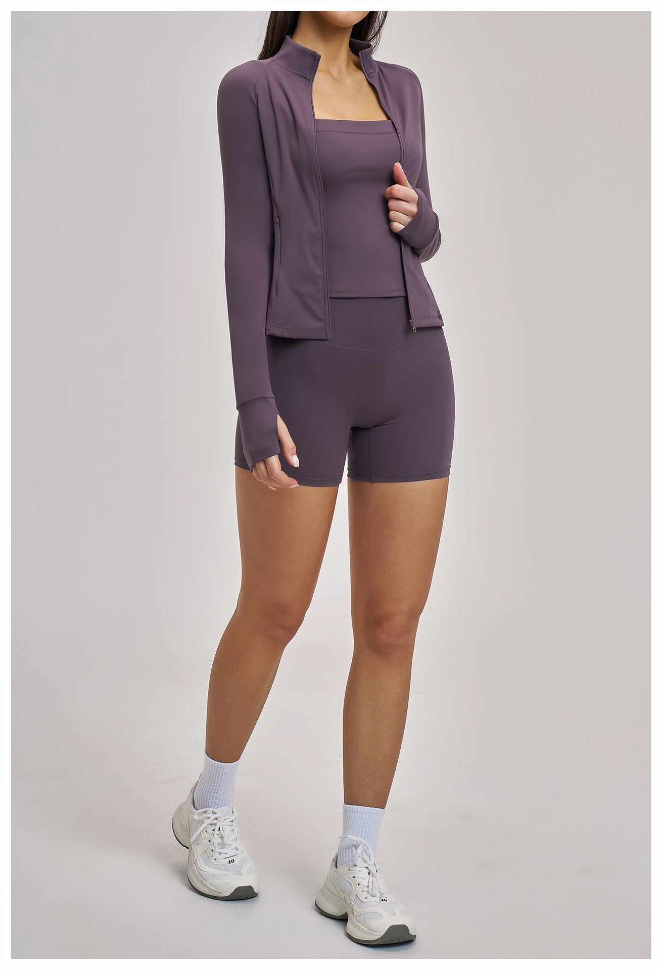 03/2026 Spring Yoga Set Casual Fitness Suit Women's Outdoor Running Sports Three-Piece Set 4510