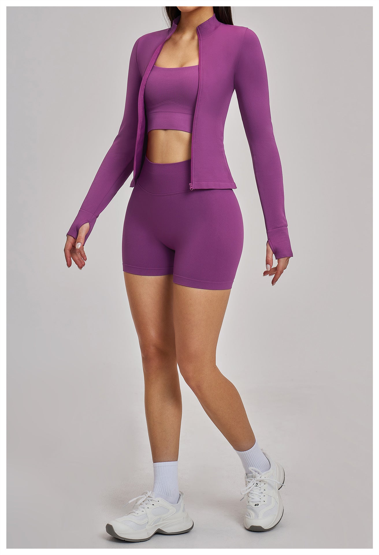 03/2026  Wholesale FOUREGG #5518 Seamless Yoga Set with Cross-Back Fit, Tight-Fit Fitness Clothing, High-Elasticity Running Sports Set for Women, 5518