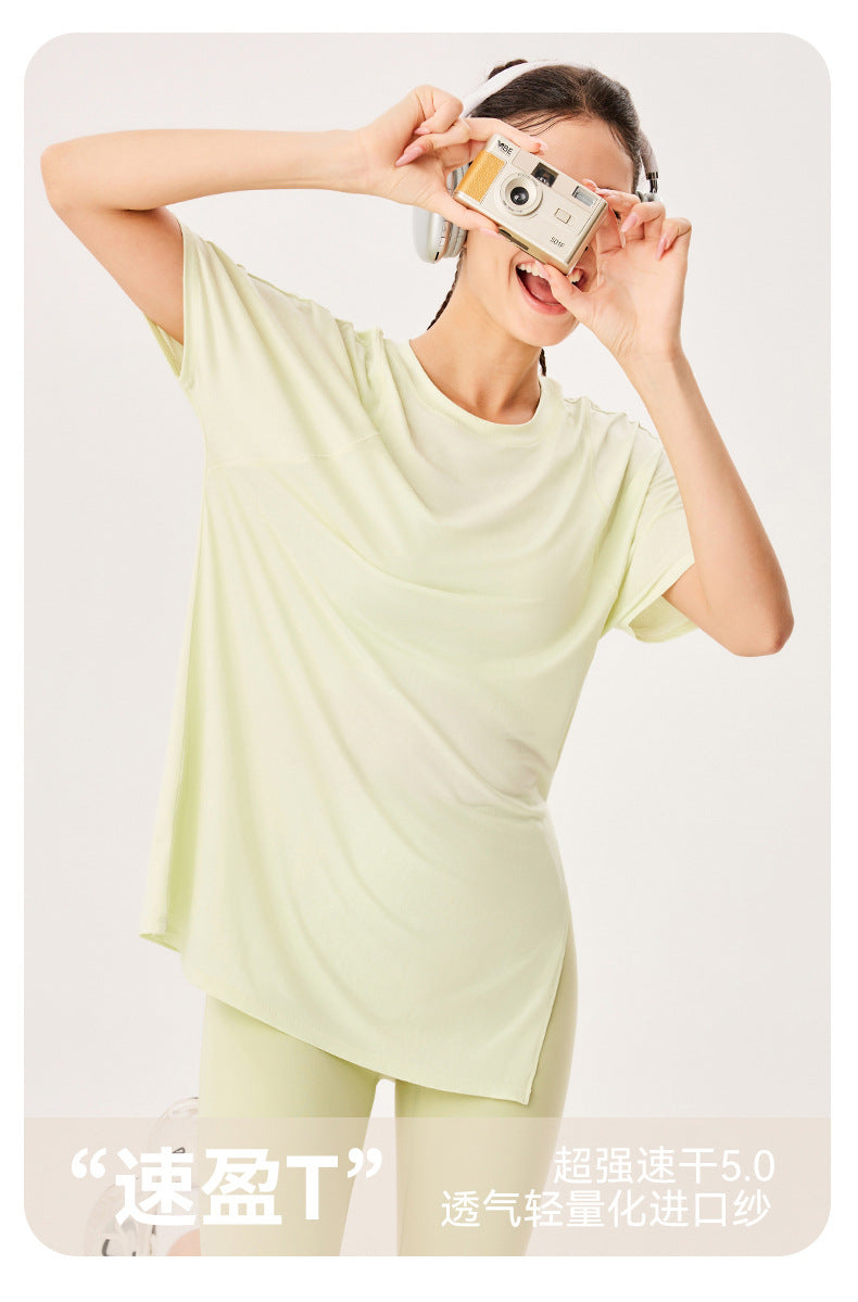 fouregg Plus Size Yoga Top Mesh Patchwork Cropped Gym Tee Bulk Stock Ready to Ship