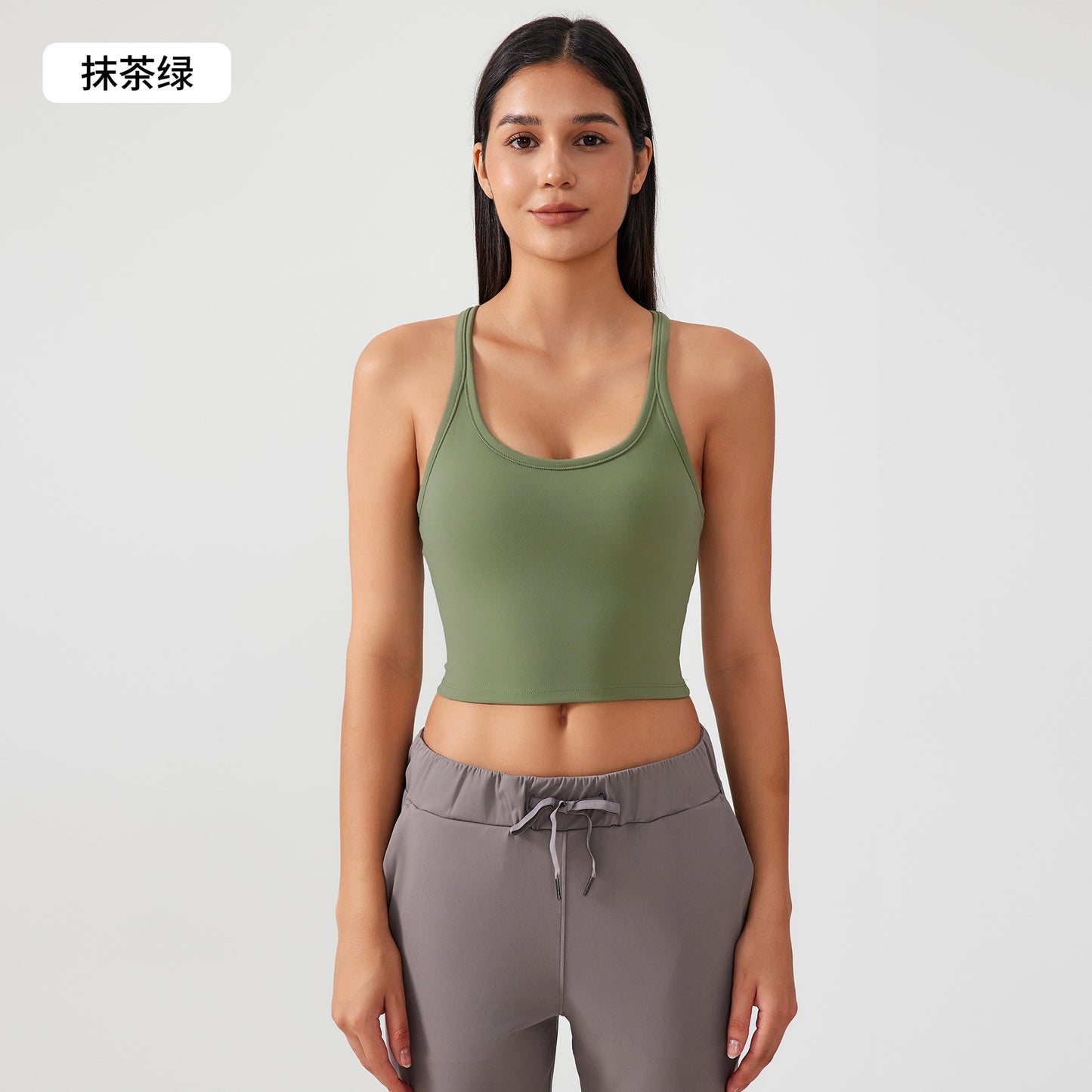 02/2025 Summer new nude sports underwear with chest pad women's high strength shock-proof fitness yoga vest top S2081