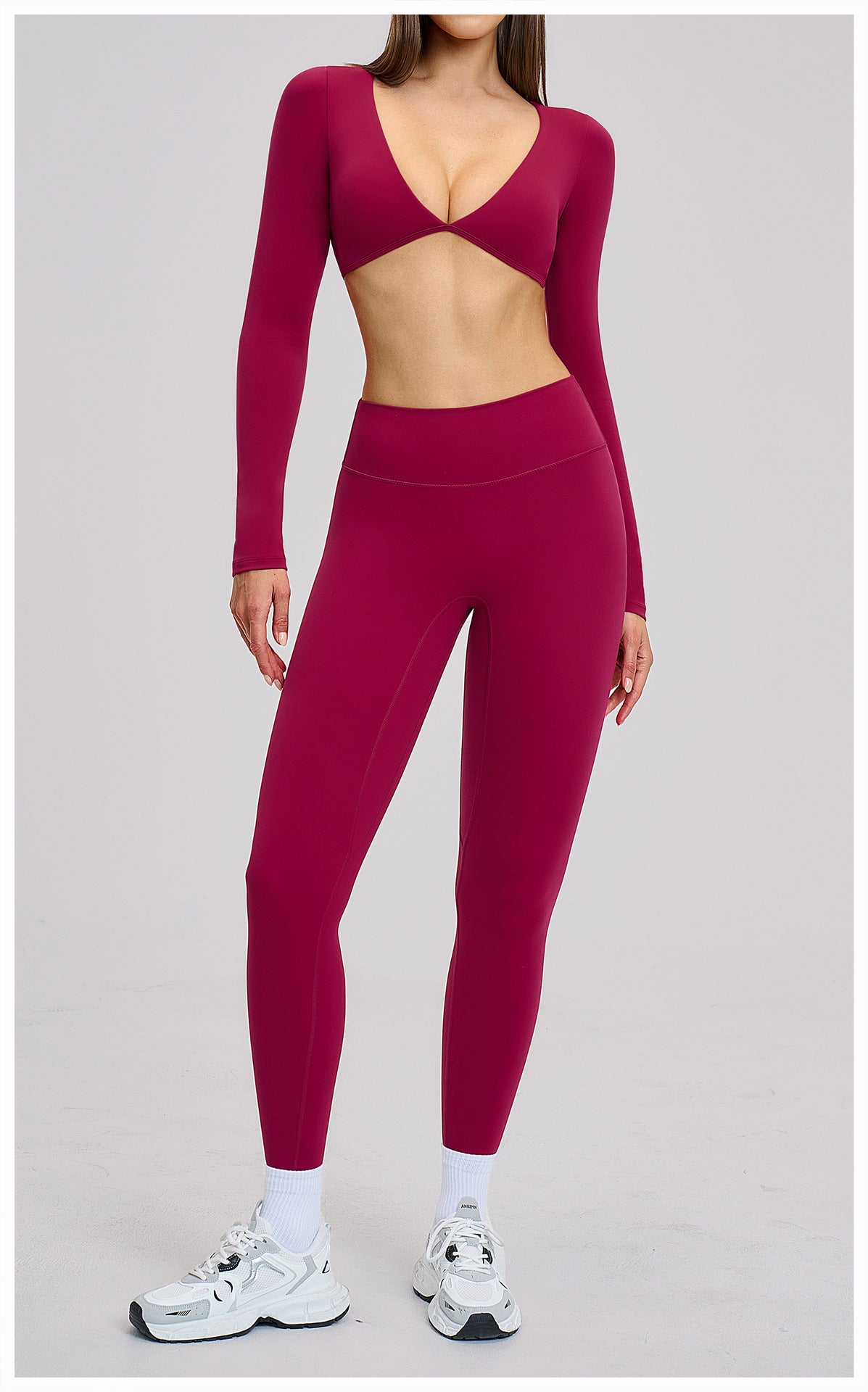 03/2026 Brushed Micro-flare Yoga Set, European and American Style Sports Running Fitness Set, Halter Neck Yoga Suit 4201