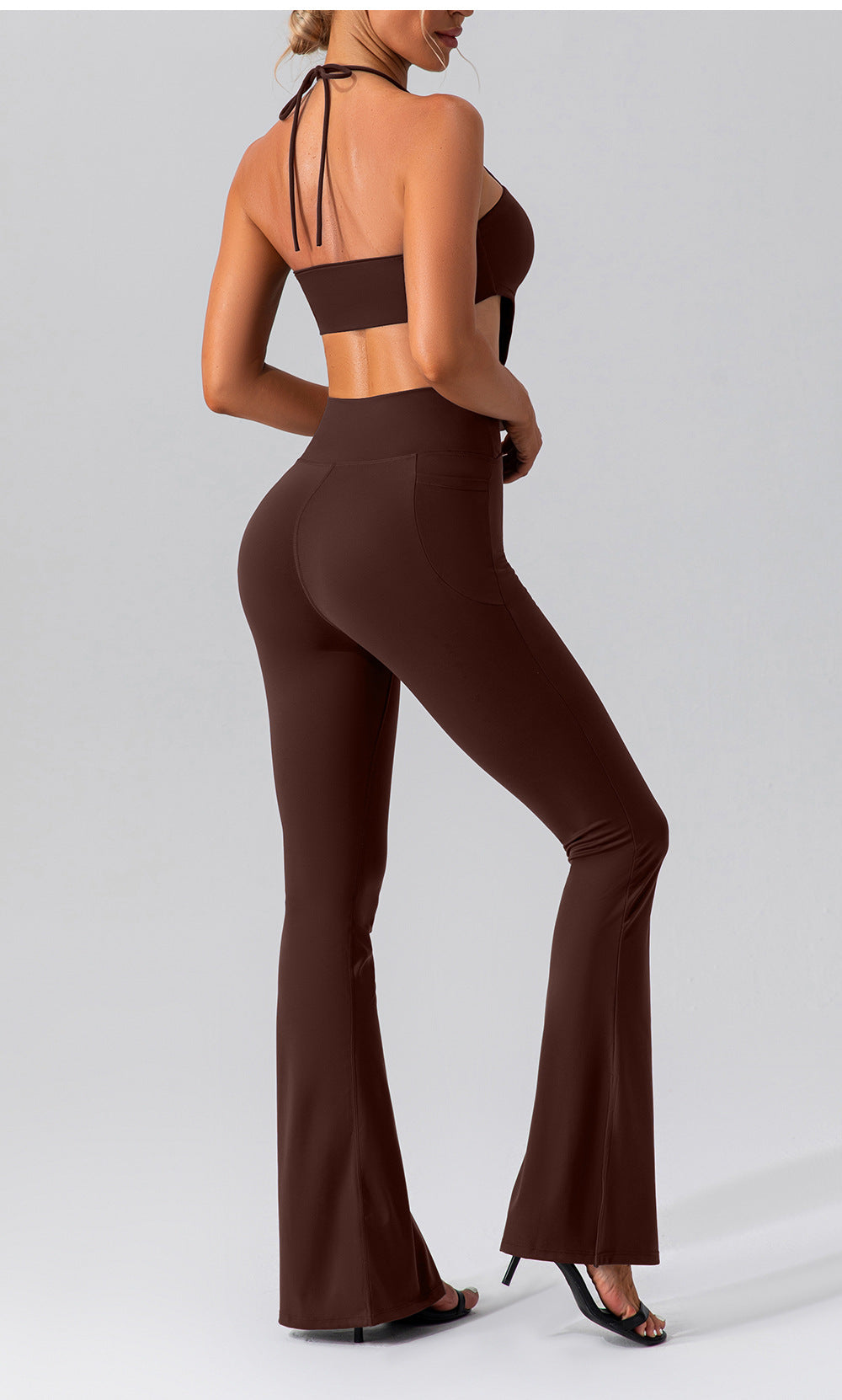 2023.08 Summer hanging neck yoga clothing bra outdoor sexy suspenders fitness yoga vest quick-drying sports underwear for women