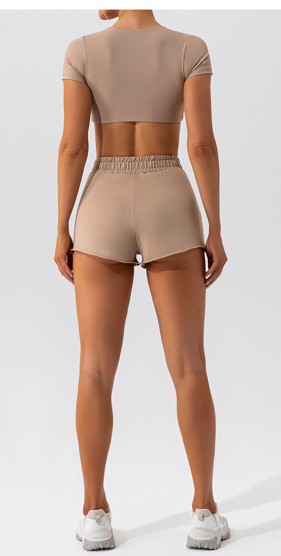 yoga clothing short-sleeved women's navel running sports top women's quick-drying naked fitness short-sleeved T-shirt