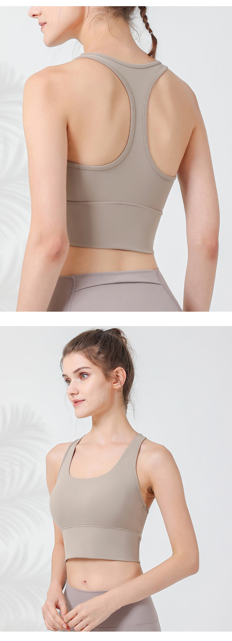 2023.08 High-strength widened shoulder strap shockproof underwear women's one-piece chest pad I-shaped beautiful back sports fitness yoga vest