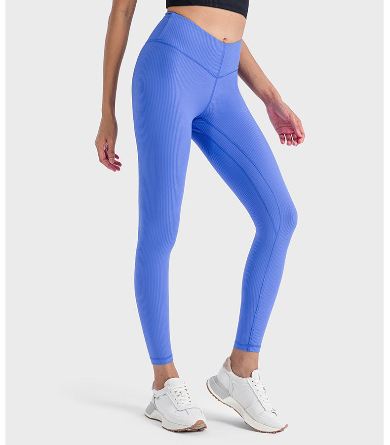 2023.09 Vertical rib 2.0 Running Running Fitness Exercise leggings for women Pula Raise high waisted hip lift Yoga pants