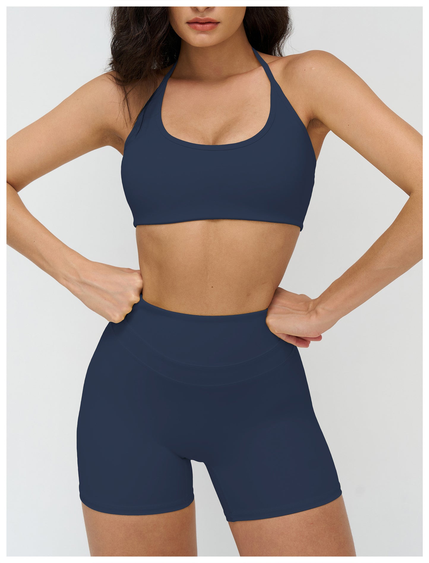 12/2025 European and American brushed yoga bra, neck-hanging hollow beauty back bra, fitness running sports underwear for women 3109