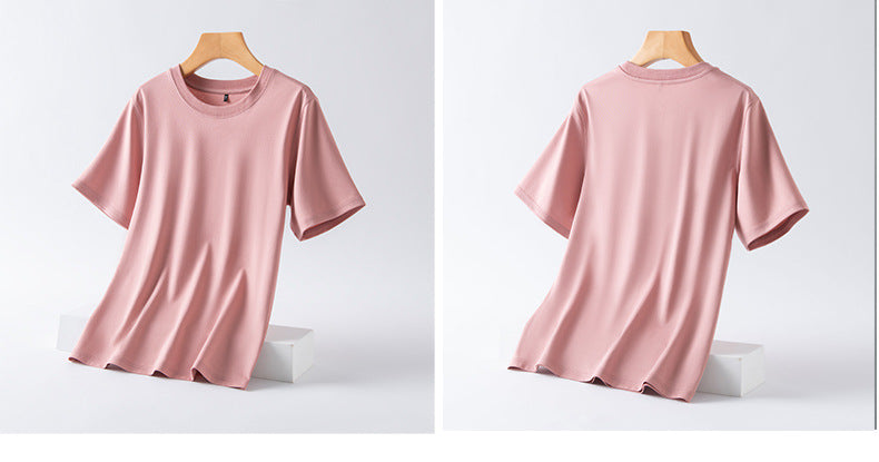 Short-sleeved t-shirt women's linen cotton 2023 spring and summer new round neck solid color top short-sleeved women's half-sleeved bottoming shirt