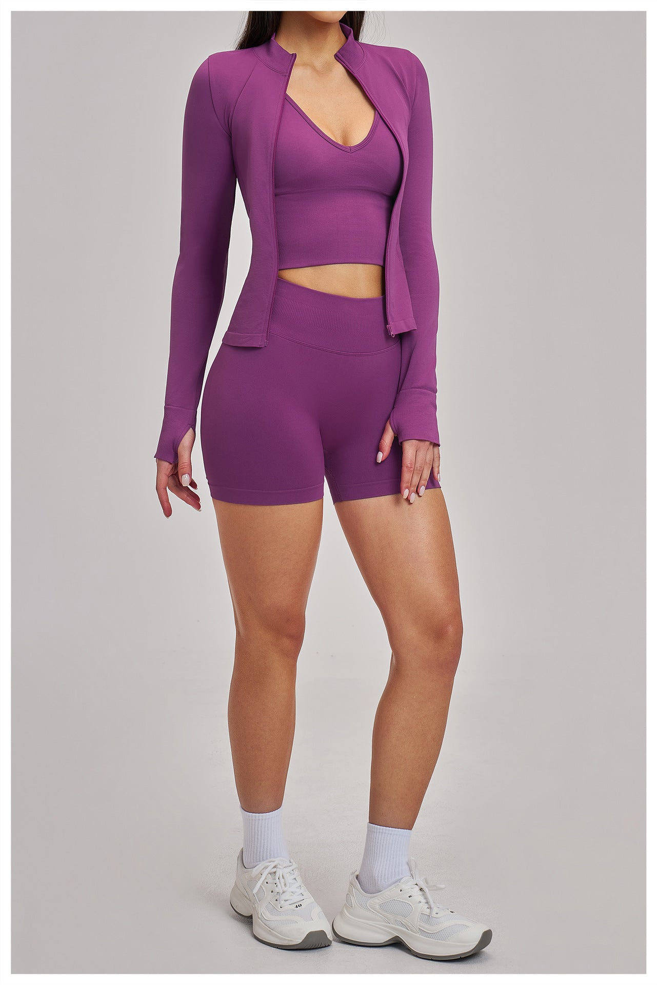 03/2026 Wholesale FOUREGG #5518 Seamless Sets  Cross-back seamless tight-fitting yoga set, high-elastic running sports set for women, 5518