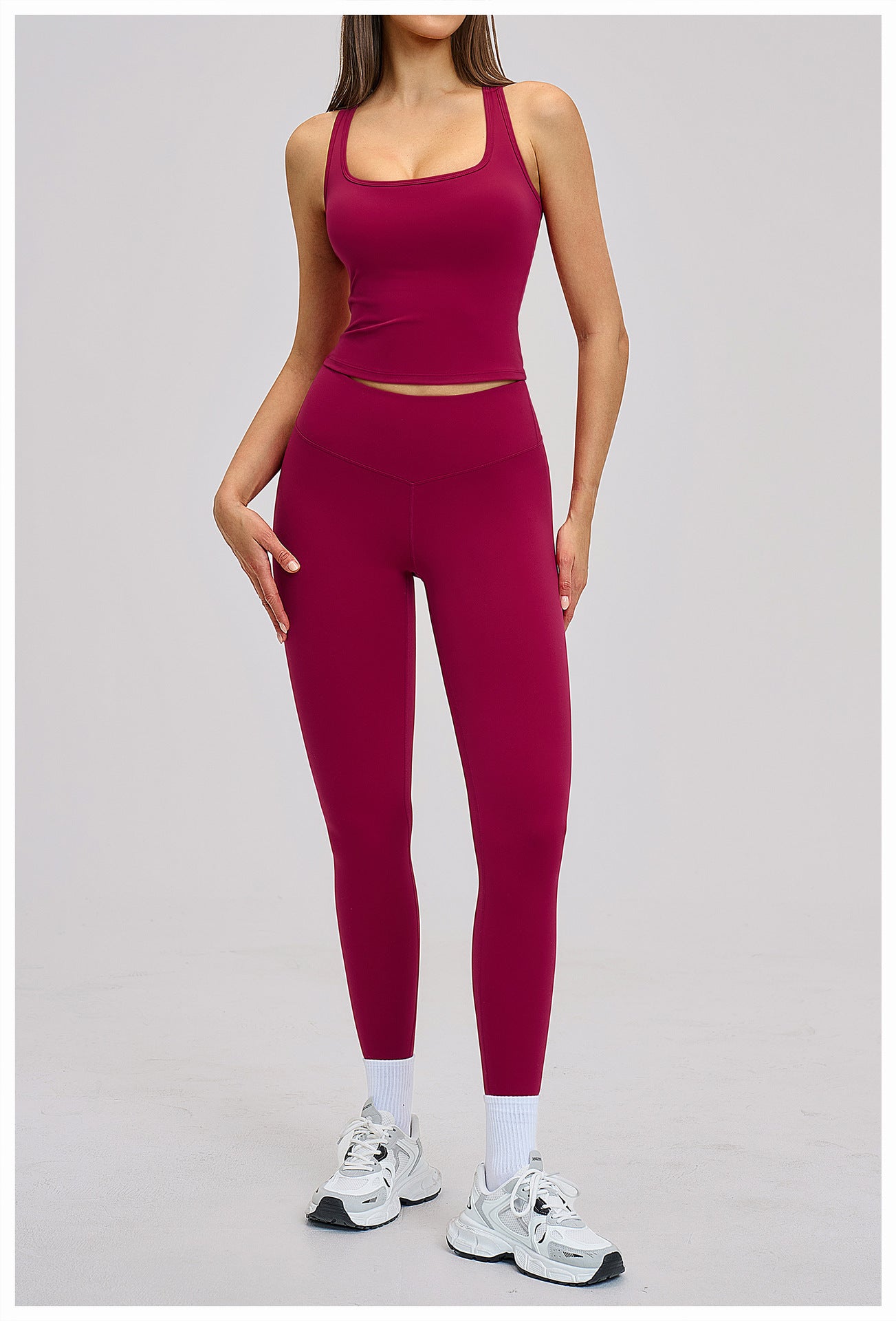 02/2026 Spring sports suit, tight-fitting back, sports and leisure suit, outdoor running and cycling fitness suit 8819