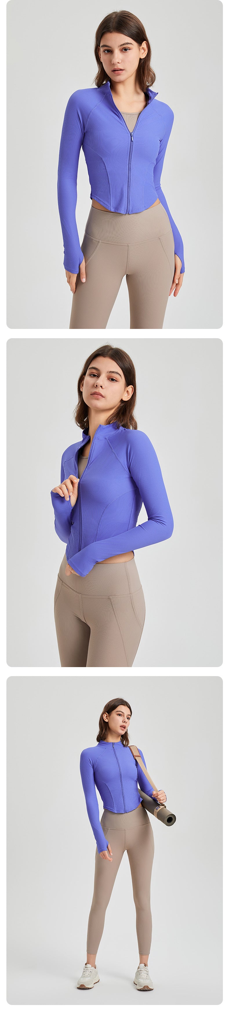 2023.08 Shaping yoga clothing women's casual jacket long-sleeved zipper hooded running skin-friendly sports fitness top
