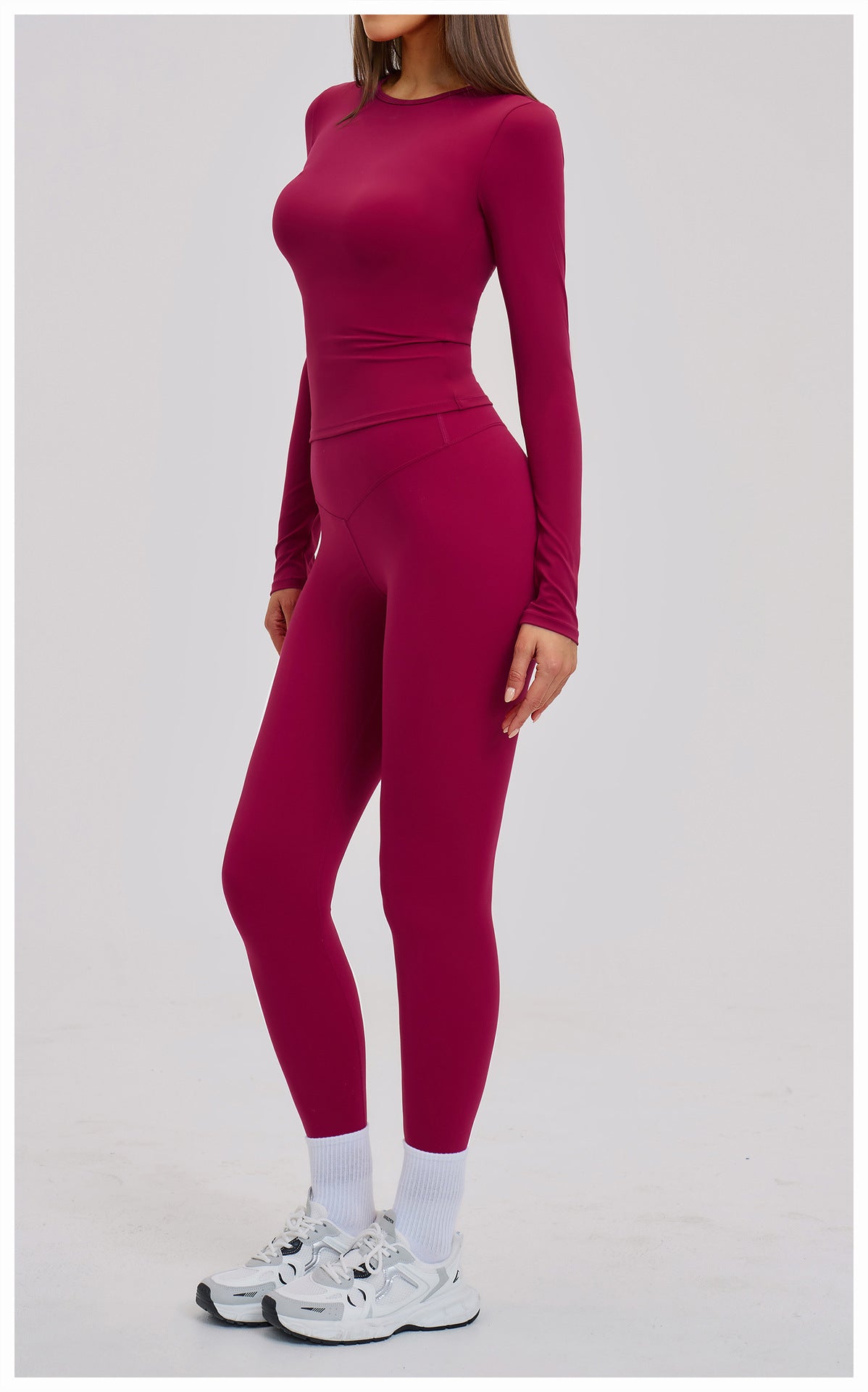 02/2026 Yoga set, brushed microfiber tight-fitting sport and casual outfit for women, outdoor running and fitness set, 8519