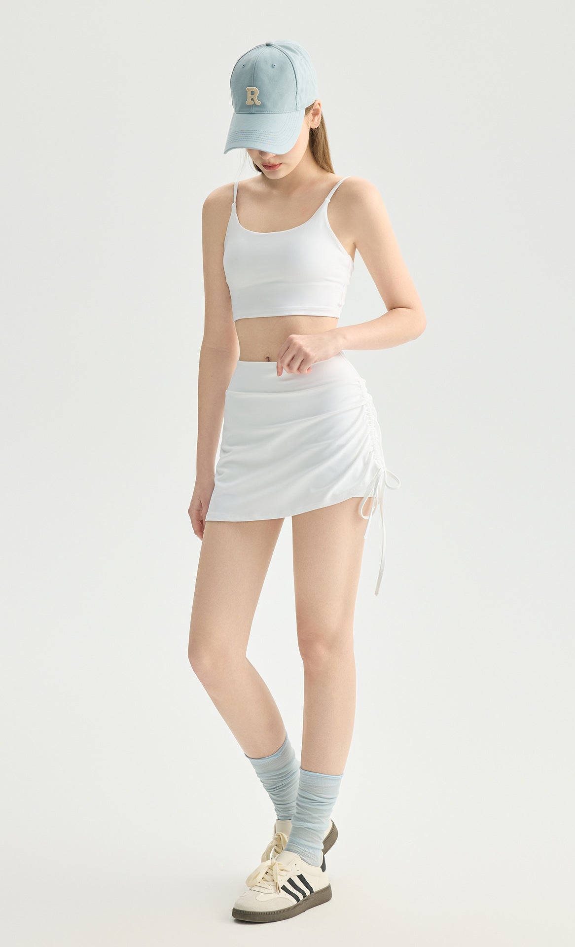 02/2026 Minifalda de yoga fruncida con cordón ajustable para mujer, ideal para correr, bailar, entrenar a diario, hacer fitness - pantalones falda de dos piezas