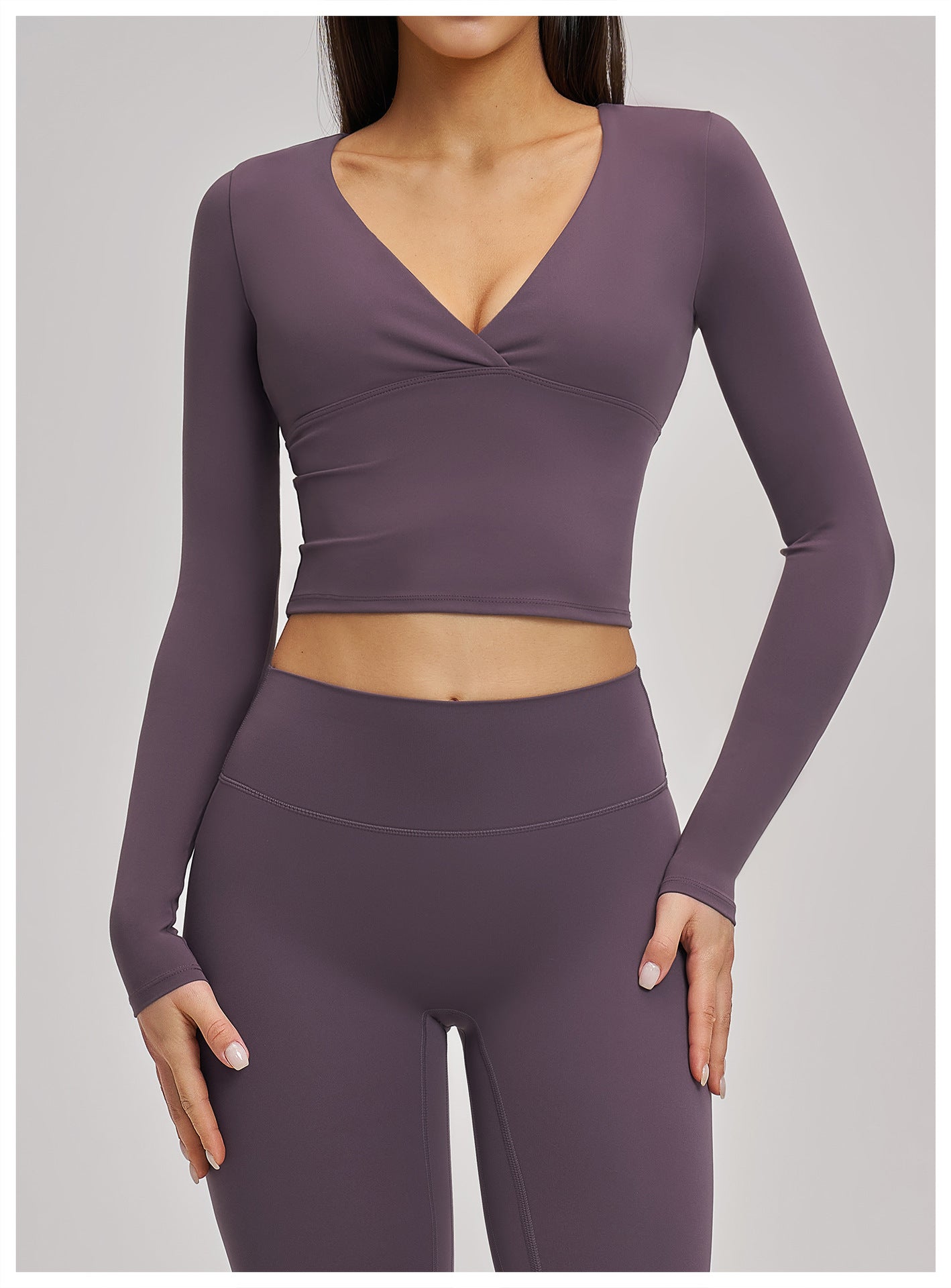 Haut de yoga printemps et été 03/2026 pour femme - T-shirt de sport polyvalent à manches longues de yoga Pilates pour femme - 4520
