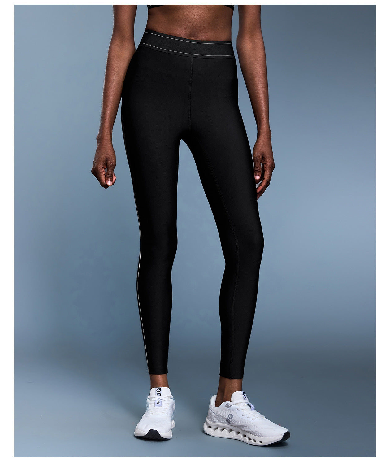 03/2023 CF color contrast elastic waist sports leggings high elastic training fitness yoga pants women
