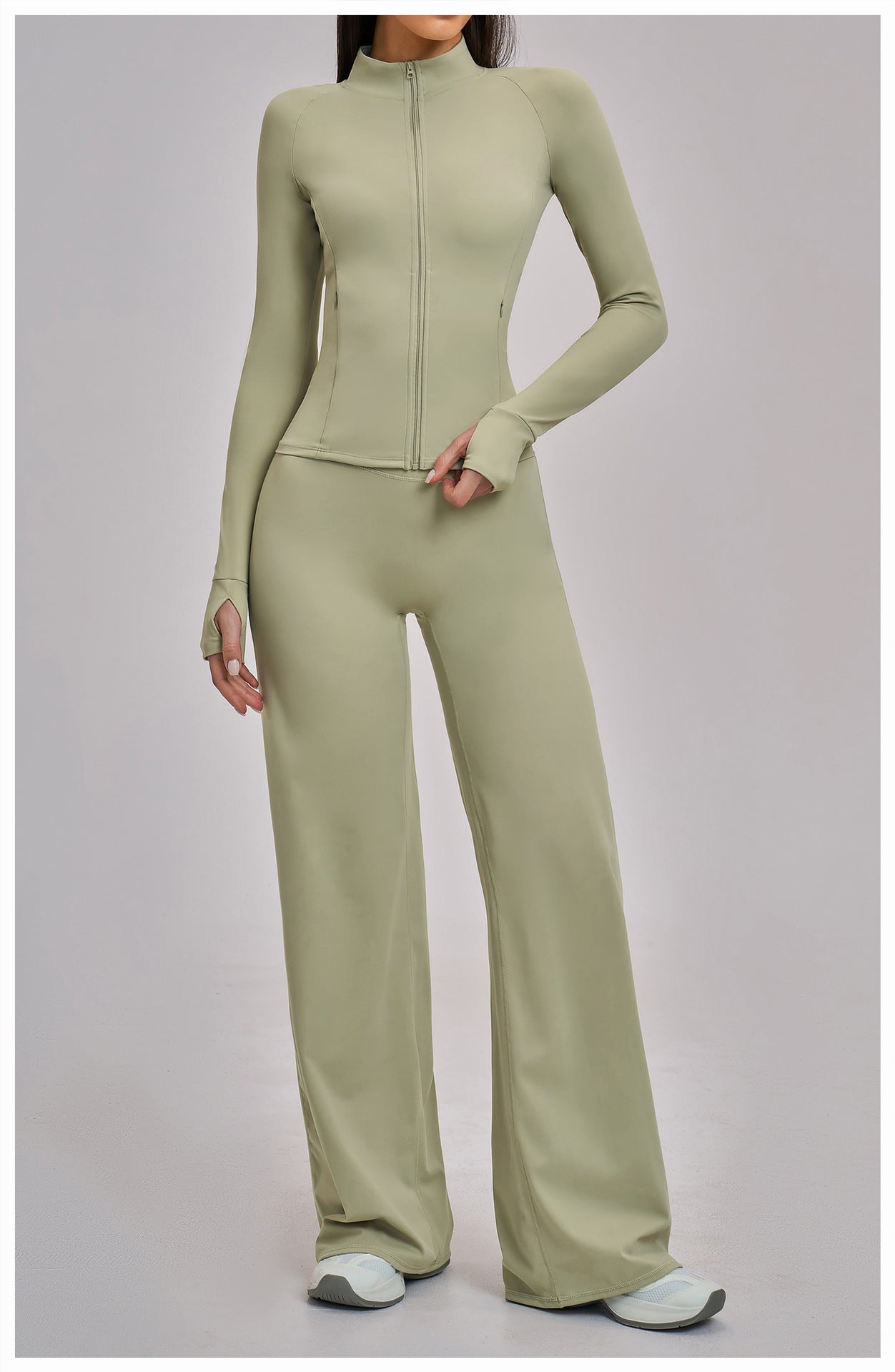 03/2026 Conjunto de yoga resistente de manga larga - versátil chaqueta de yoga informal para ejercicio, correr y fitness - conjunto de 4 piezas - 4510