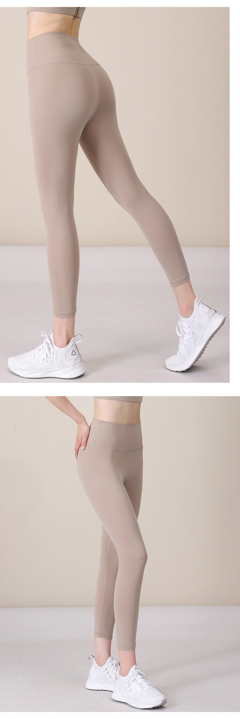 2023.09 New size-free nude yoga pants for women, tight-fitting butt-lifting peach pants, sports fitness pants, belly-controlling, three-point sports pants