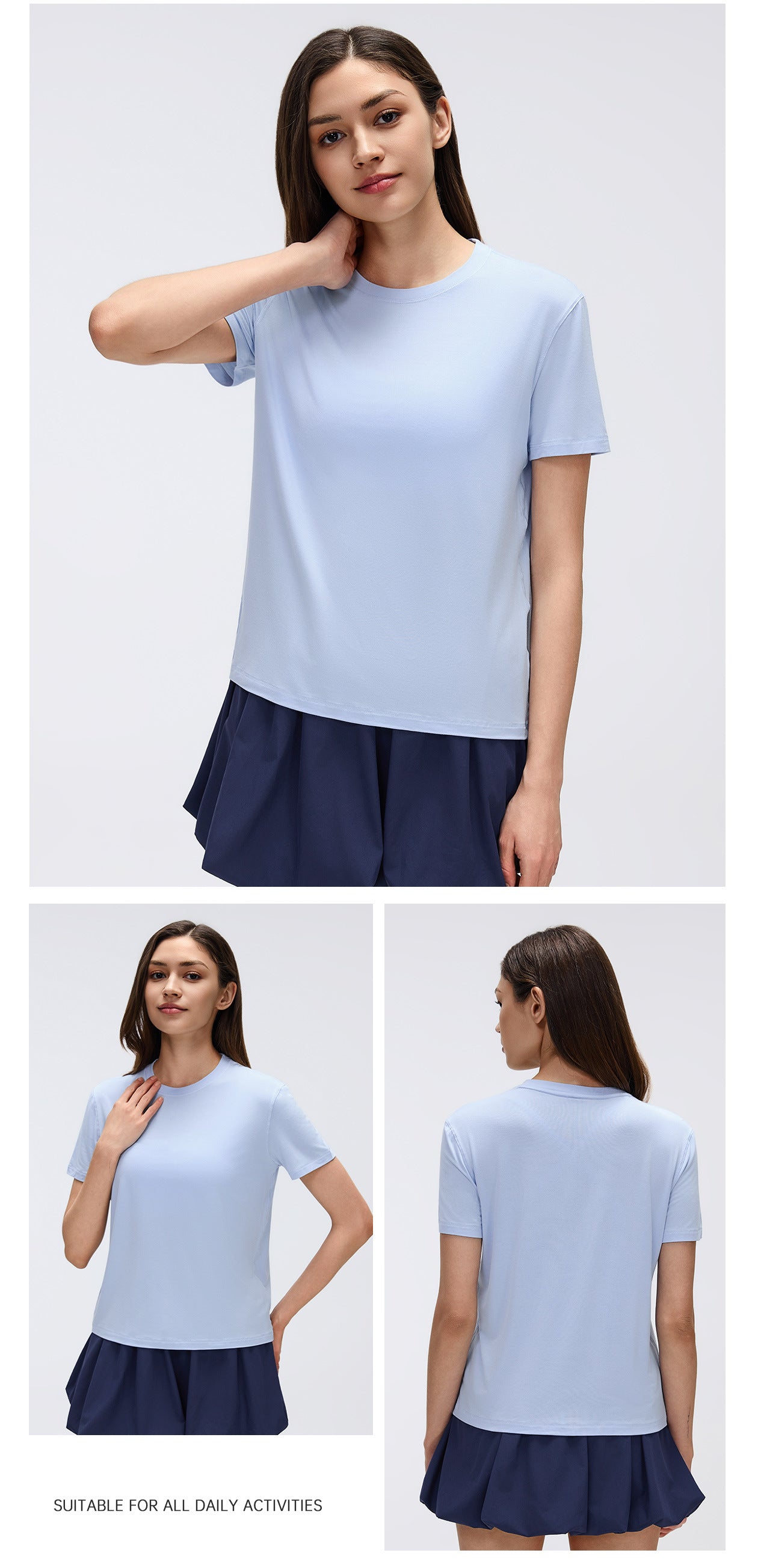 02/2026 Women's Summer Crew Neck Short Sleeve T-Shirt, Quick-Drying, Breathable, Running, Fitness, Casual Sports, Yoga, Short Sleeve, D26072