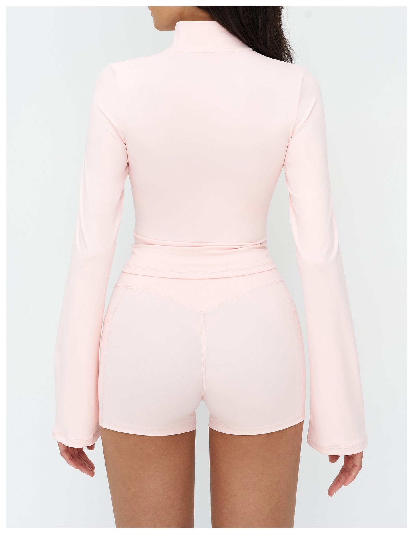 12/2025 Yoga coat, stand-up collar, zipper, flared sleeve, fashionable coat, outdoor running sports top, women 4518