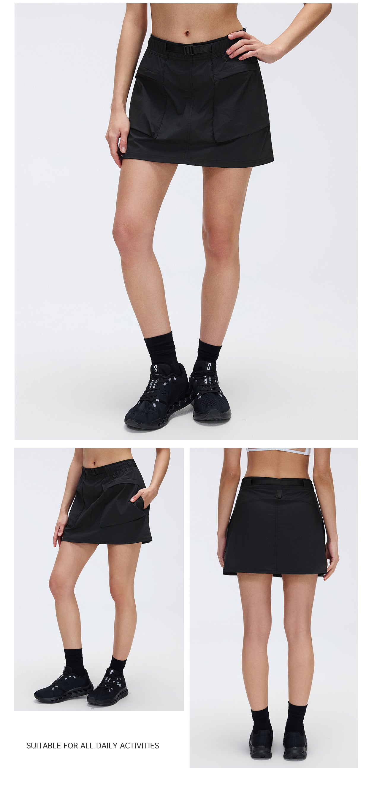 02/2026 Mountain-style outdoor workwear short skirt, anti-exposure high-waisted A-line skirt, sports short skirt, women's summer D26027