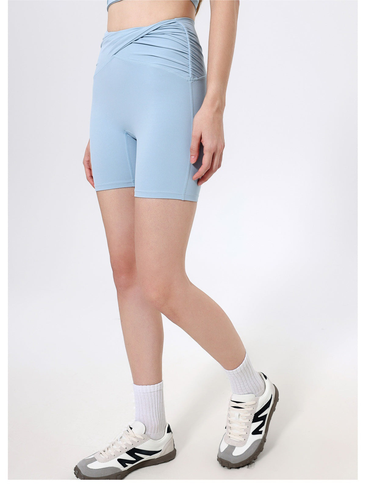 12/2025  fouregg Ruched Booty Yoga Shorts Nude-Feel High-Waist Gym Biker ShortsDK3119