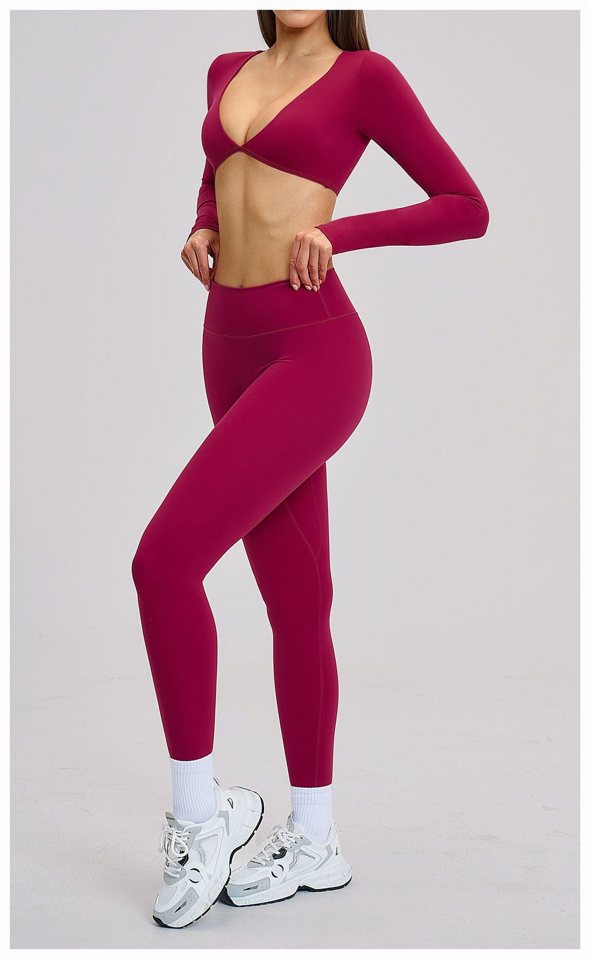 03/2026 Brushed Micro-flare Yoga Set, European and American Style Sports Running Fitness Set, Halter Neck Yoga Suit 4201
