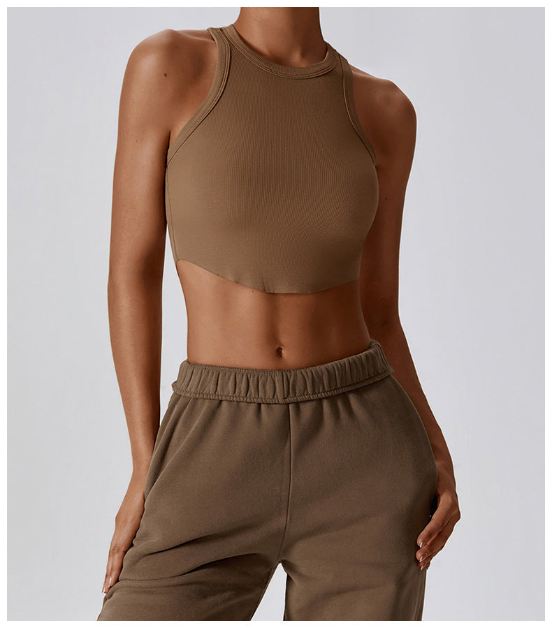 23.08 tight-fitting yoga clothing breathable sports vest I-shaped t-shirt with sleeveless fitness top female 8188