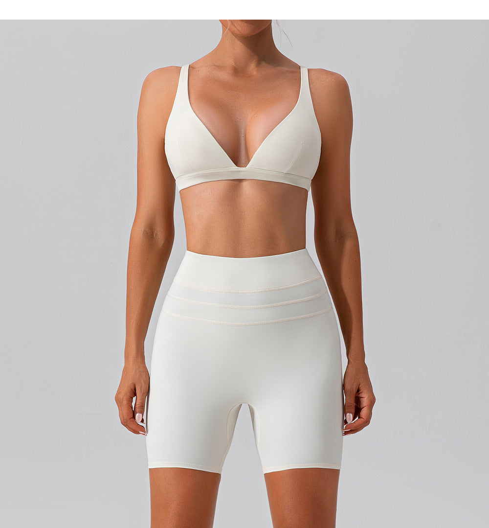 23.07 autumn quick-drying tight-fitting yoga clothing suit running casual naked sports training fitness suit for women