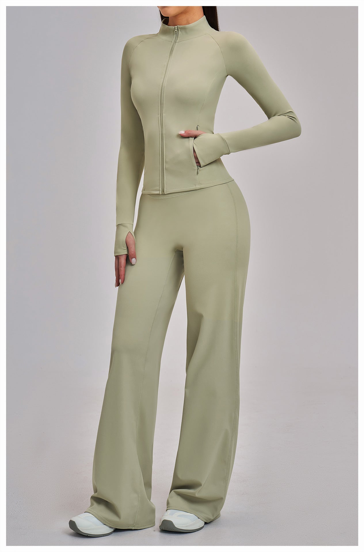 03/2026 Conjunto de yoga resistente de manga larga - versátil chaqueta de yoga informal para ejercicio, correr y fitness - conjunto de 4 piezas - 4510