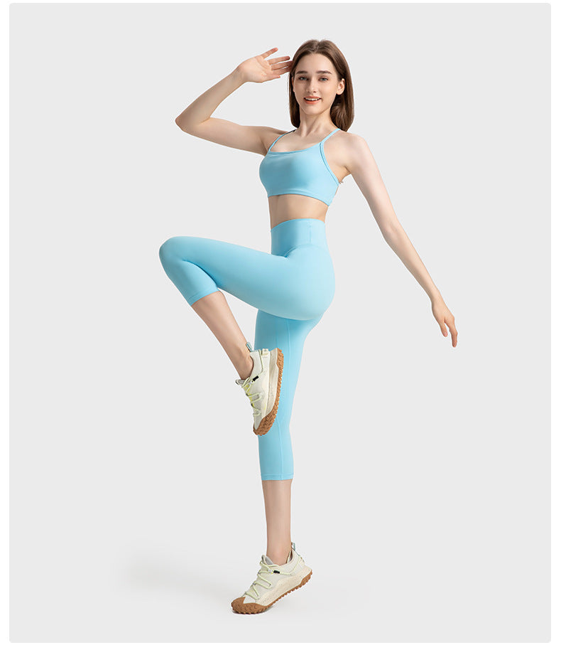 02/2023 updated thin strap cross hollow beautiful back sports bra bra low intensity yoga Pilates sports underwear